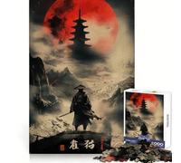 Puzzle Samurai Solitude Lune Rouge pour Adultes, 1000 pièces, renforce la mémoire, Divertissement Occasionnel, qualité supérieure, Cadeau élégant (38x26cm)