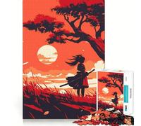 Puzzle Samurai Sunset 1000 pièces pour Adolescents Améliore la mémoire Détente et créativité Bords précis Cadeau élégant (50x75cm)