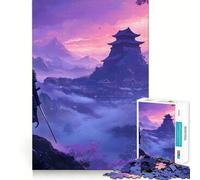 Puzzle Samurai Sunset 1000 pièces pour Adolescents, Jeu de logique et de Train, Silencieux et Amusant, découpe Nette, Joli Cadeau (50x75cm)