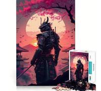 Puzzle Samurai Sunset 1000 pièces pour Adolescents, Jeu Intelligent, Jeu de Groupe, Assemblage d'image, décoration Murale (50x75cm)