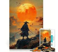 Puzzle Samurai Sunset 1000 pièces pour Adultes Améliore la mémoire Paisible et Amusant Bordure Nette pour Les fêtes (50x75cm)