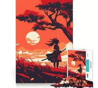 Puzzle Samurai Sunset 1000 pièces pour Adultes, Jouet Intelligent et Amusant, décoration Murale aux Bords Lisses (38x52cm)