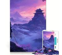Puzzle Samurai Sunset (1000 pièces) pour Adultes Niveau Difficile Découpe Lisse Cadeau Classique (38x52cm)