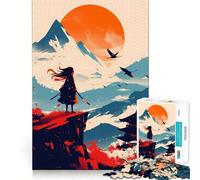 Puzzle Samurai Sunset 1000 pièces pour Adultes Renforce la mémoire, soulage Le Stress, qualité supérieure, Cadeau d'anniversaire (50x75cm)