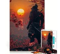 Puzzle Samurai Sunset 1000 pièces pour Adultes Stimule la mémoire, Jeu en Groupe, Bords Nets, Cadeau élégant (38x26cm)