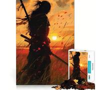 Puzzle Samurai Sunset pour Adolescents, 1000 pièces, défi intellectuel, Jeu Relaxant et Amusant, découpe précise, Cadeau Festif (38x26cm)