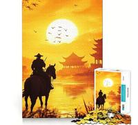 Puzzle Samurai Sunset pour Adolescents, 1000 pièces, stimule la mémoire, Moments de sérénité, Cadeau d'anniversaire de qualité supérieure (50x75cm)