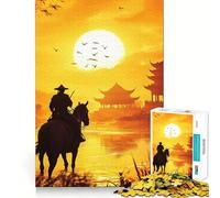 Puzzle Samurai Sunset pour Adultes, 1000 pièces, renforce la mémoire, Divertissement Occasionnel, qualité supérieure, Cadeau élégant (38x52cm)