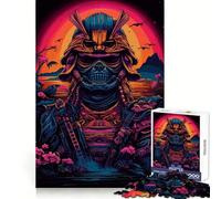 Puzzle Samurai Synth Wave 1000 pièces pour Adolescents, Jeu de logique et de logique, Passe-Temps Calme, Bords Lisses, Cadeau de qualité supérieure (38x26cm)