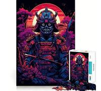 Puzzle Samurai Synth Wave 1000 pièces pour Adolescents, Jeu de logique et de Train, Silencieux et Amusant, découpe Nette, Joli Cadeau (50x75cm)
