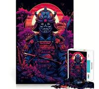 Puzzle Samurai Synth Wave 1000 pièces pour Adolescents Stimulation de la mémoire, Calme et évasion Motif à Assembler Surprise chaleureuse (38x52cm)