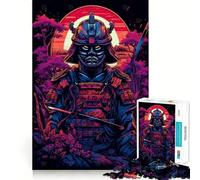 Puzzle Samurai Synth Wave 1000 pièces pour Adultes et Adolescents, Jeu intellectuel, à Partager à la Maison, qualité et découpe Classique, Cadeau (38x26cm)