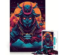 Puzzle Samurai Synth Wave Colors 1000 pièces pour Adolescents, Jeu de logique et de Train, Silencieux et Amusant, découpe Nette, Joli Cadeau (50x75cm)
