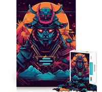 Puzzle Samurai Synth Wave Colors 1000 pièces pour Adultes Stimule la mémoire et apaise l'esprit Design créatif à Assembler (38x26cm)