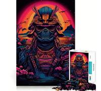 Puzzle Samurai Synth Wave Difficile pour Adultes 1000 Pièces Jeu de Logique et d'Études à Partager en Famille Découpe Précise Pièce de Collection (50x75cm)