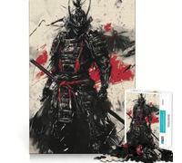 Puzzle Samurai Warrior Ink 1000 pièces pour Adolescents, Jeu de logique et de Train, Anti-Stress, découpe Lisse, Cadeau mémorable (38x26cm)