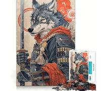 Puzzle Samurai Wolf 1000 pièces pour Adultes, Jeu de réflexion et de détente, Design à Assembler, Collection d'art (38x26cm)