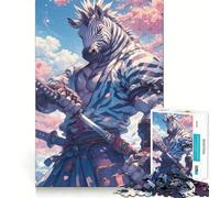 Puzzle Samurai Zebra Sakura 1000 pièces pour Adultes, Jouet Intelligent, Passe-Temps à la Maison, Bords Lisses, Objet de Collection (50x75cm)