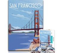 Puzzle San Francisco 1000 pièces pour Adultes, Jeu éducatif, Jouet de défi, décoration Murale, Cadeaux d'anniversaire et de Noël Uniques 38x26cm