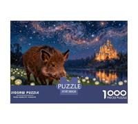 Puzzle Sanglier 1000 Pièces pour Adultes Et Enfants, Défi Ludique Et Familial, Casse-tête Château et Nébuleuse, Décoration Intérieure, Cadeau Anniversaire 38x26cm/1000pcs