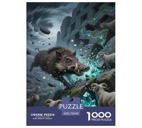 Puzzle Sanglier Qui Compte 1000 Pièces pour Adultes,Moutons Un Jeu De Dexérité Très Difficile Puzzle Jeu Éducatif Aux Défis l'art De La Décoration Moderne 70x50cm/1000pcs