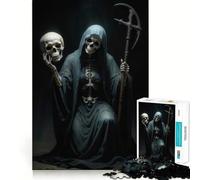 Puzzle Santa Muerte 1000 pièces pour Adultes Jeu de réflexion et de Loisirs créatifs Découpe Fine pour Les vœux du Père Noël (38x52cm)