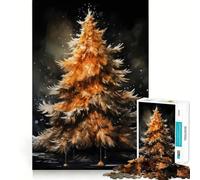 Puzzle Sapin de Noël Aquarelle 1000 pièces pour Adolescents Stimule l'esprit Ajustement Parfait Loisirs captivants pour des Moments de détente à la Maison (50x75cm)