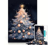 Puzzle Sapin de Noël Aquarelle pour Adultes,1000 pièces,Jeu de Concentration,découpe de précision,Bords Lisses,défi Amusant pour Passer Le Temps (38x26cm)