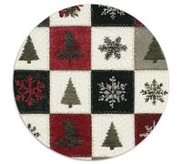 Puzzle Sapin de Noël Patchwork 1000 pièces Puzzle Rond Carreaux de Flocons de Neige Défi Haute Difficulté Super Cadeau pour Adultes 1000pcs (67,5x67,5cm)