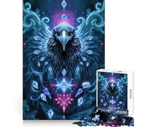 Puzzle Sapphire Raven Stonimal 1000 pièces pour Adultes Améliore la mémoire et soulage l'anxiété Décoration Murale aux Bords Nets (50x75cm)