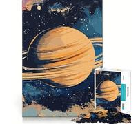 Puzzle Saturne dans l'espace 1000 pièces pour Adolescents, Jeu de logique et de Train, décoration Murale légère et relaxante aux découpes Lisses (38x52cm)