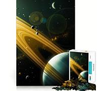 Puzzle Saturne dans l'espace 1000 pièces pour Adolescents, Jeu de logique et de Train, décoration Murale légère et relaxante aux découpes Lisses (38x26cm)