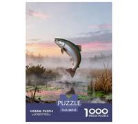 Puzzle Saumon 1000 Pièces pour Adultes Et Enfants, Défiant Et Stimulant, Casse-tête Marais Matinal, Décoration Intérieure, Cadeau Anniversaire 52x38cm/1000pcs