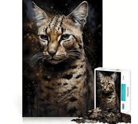 Puzzle Savannah Cat Darling 1000 pièces pour Adolescents Jeu de logique Solide Amusant et paisible Découpe de précision (38x26cm)