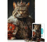 Puzzle Savannah Cat King 1000 pièces pour Adolescents, Jeu de logique, Simple et Amusant, Bords Lisses, Cadeau élégant (50x75cm)