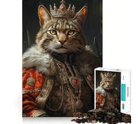 Puzzle Savannah Cat King 1000 pièces pour Adultes, Jouet Intelligent, Passe-Temps à la Maison, Bords Lisses, Objet de Collection (38x26cm)