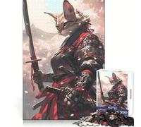 Puzzle Savannah Cat Samurai 1000 pièces pour Adolescents, Jeu de logique mentale, évasion apaisante, Objet de Collection aux Bords Fins (38x26cm)
