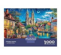 Puzzle Scène de Canal 1000 Pièces Puzzle Cathédrale Impossible Amusez-Vous en Apprenant Carton 100% Recyclé pour Adultes & Enfants, 14 Ans et Plus 70x50cm/1000pcs