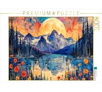 Puzzle · Scènes romantiques sous Un Ciel étoilé au Bord d'un lac de | montagne · Scènes romantiques sous un ciel étoilé au bord d'un… · 1000 pièces · Format assemblé 64 × 48 cm · CALVENDO Puzzle