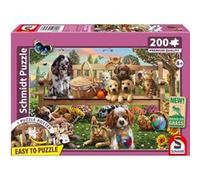 Puzzle - SCHMIDT SPIELE - Chiens et chats en pique-nique - 200 pieces - Des 8 ans