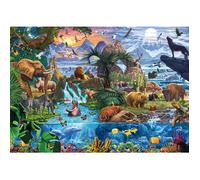 Puzzle - SCHMIDT SPIELE - Panorama Animalier - Qualité Premium - Structure en lin - Vernis mat sans reflets