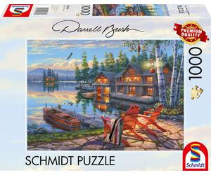 Puzzle - SCHMIDT SPIELE - Sur les rives du lac Loon, New York - 1000 pièces - Dès 12 ans