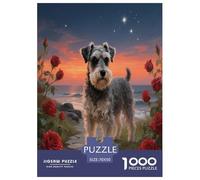 Puzzle Schnauzer 1000 Pièces pour Adultes Et Enfants, Jeu Ludique Et Instructif, Casse-tête Côte des Roses, DéCoration, Idée Cadeau 70x50cm/1000pcs