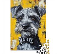 Puzzle Schnauzer 1000 pièces pour Adultes, Puzzles en Bois, Exercice cérébral, Jeu de défi, Divertissement, Cadeaux, activités familiales pour Adolescents, 1000 pièces (75 x 50 cm)