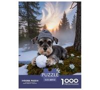 Puzzle Schnauzer Nain 1000 Pièces pour Adultes Et Enfants, Antistress, Développe La Concentration, Casse-tête Neige, DéCoration, Idée Cadeau 52x38cm/1000pcs
