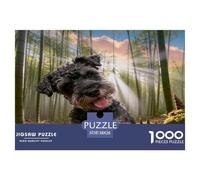 Puzzle Schnauzer Nain 1000 Pièces pour Adultes Et Enfants, Antistress, Développe La Concentration, Casse-tête Bambou Forêt, DéCoration, Cadeau Famille 38x26cm/1000pcs
