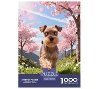Puzzle Schnauzer Nain 1000 Pièces pour Adultes Et Enfants, Défiant Et Stimulant, Casse-tête Arbre de Cerisier en Fleur, Home Decor, Cadeau Adulte 70x50cm/1000pcs