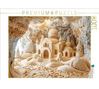 Puzzle · Sculpture de Sable | Magnifique mosquée orientale située près du rocher · 1000 pièces · Format assemblé 64 × 48 cm · CALVENDO Puzzle