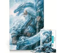 Puzzle Seigneur Dragon Blanc 1000 pièces Jeu de mémorisation mentale Découpe de Haute précision Défi cérébral interactif pour la Maison (38x26cm)