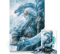 Puzzle Seigneur Dragon Blanc 1000 Pièces Jeu de réflexion Assemblage Stable Pièces Qui ne bougent Pas Passe-Temps agréable pour Les Longs Week-Ends (50x75cm)